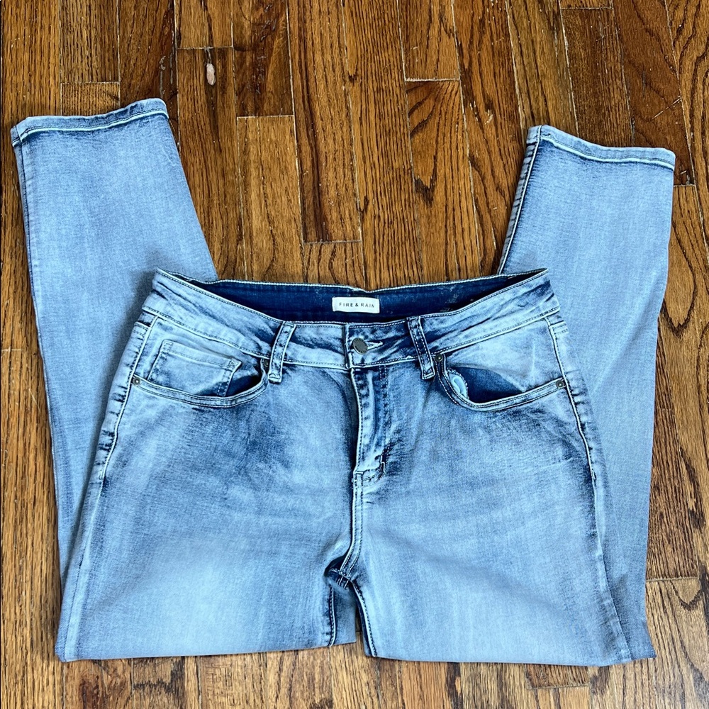Fire & Rain Blue Acid Wash 5 Pocket Skinny Jeans | Size 13
